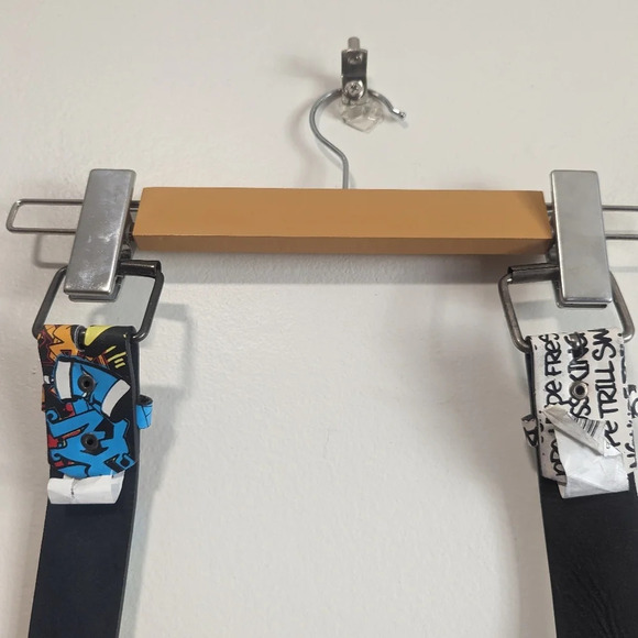 Urban  Heritage Skater Graffiti Newspaper Print Faux Leather Belts - Size Large - Picture 2 of 11